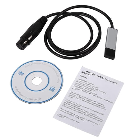 Domqga USB Stage Lighting Controller, Mini DMX Adapter, Mini USB to DMX ...