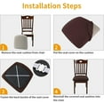 thumbnail image 5 of Dining Chair Covers, 6 Pack Waterproof Seat Cushion Covers, Stretch Jacquard Chair Seat Covers Washable Dining Room Chair Slipcovers Removable Kitchen Cushion Protector(Chocolate), 5 of 7
