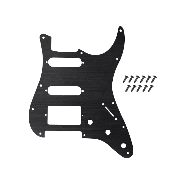 LOOKSEVEN 11 Hole HSS Metal Guitar Pickguard Aluminum For ST Strat Electric guitar 9 color-Black