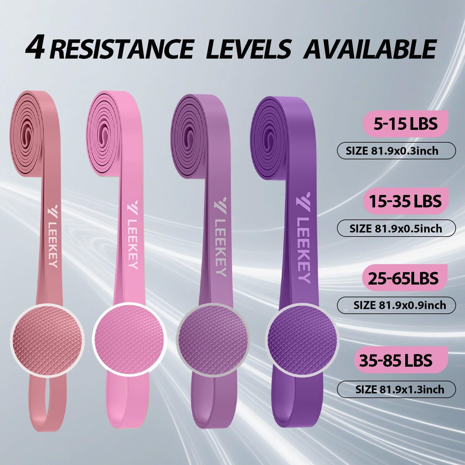 JJEAN-Resistance Bands, Exercise Bands with Bag, 5-85LB Home Strength Bands for Working Out,Travel、Gym Room、Physical Therapy -USA Original Patent