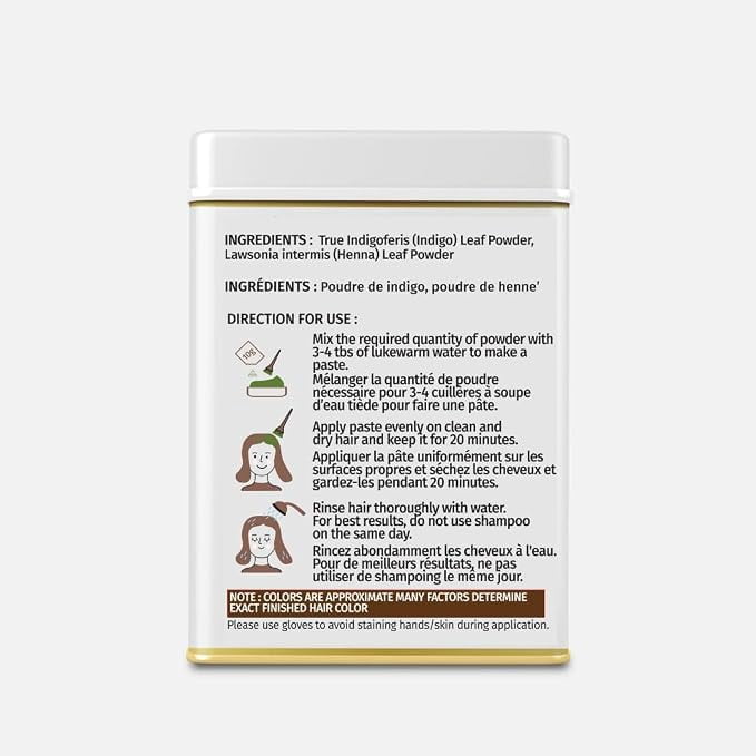 Pride Of India Natural Brunette Hair Color | NET WT 120 GMS | Plant Hair Dye With Mehendi Powder | 12 individual Sachets (10G Each) | Reusable Brush And Tray | Shiny And Smooth Finish