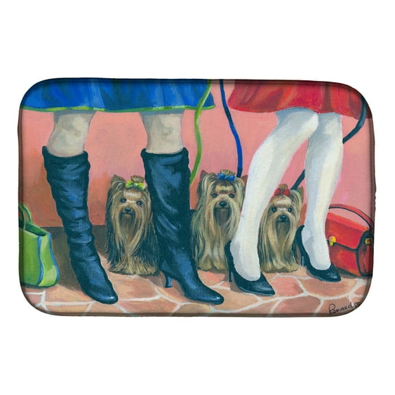 Yorkshire Terrier Yorkie on the Go Dish Drying Mat