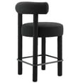 thumbnail image 5 of Modway Toulouse Boucle Fabric Counter Stool - Set of 2 in Black Black, 5 of 10