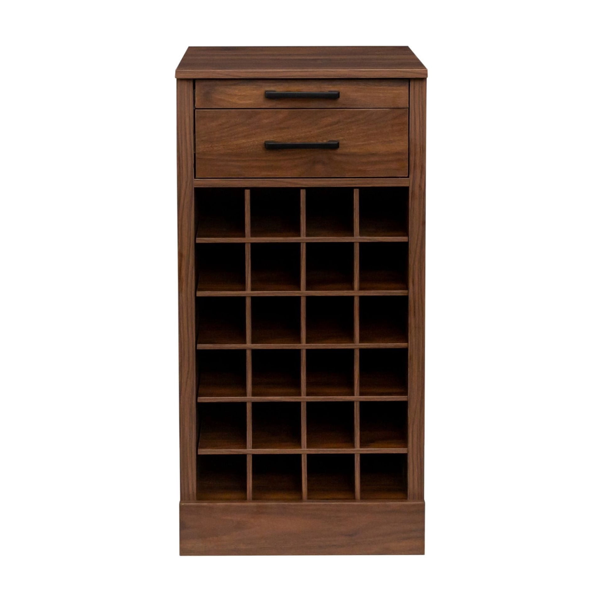 Wine Bar Cabinet 24 Bottle Storage Rack, Freestanding Buffet Cabinet Modular Wine Storage Organizer for Kitchen Dining Room, Walnut Brown