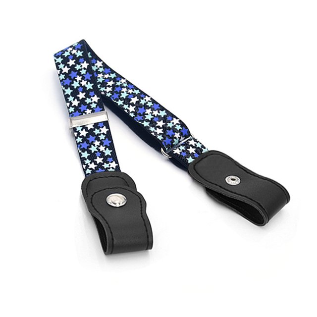 Sonducket Cinturón sin hebilla Suministros de armario para niños Niñas a cuadros morados y negros Cinturones estrella azul Sonducket AP008680-19