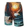 thumbnail image 4 of Balery Textured Bald Eagle Traje de Baño Estilo Hawaiano para Hombre, Shorts de Secado Rápido con Bolsillos-Medium, 4 of 6