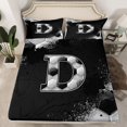 thumbnail image 2 of Castle Fairy Letter Monogrammed D Boy Girl 4 Pieces Queen Sheet Sets,Geometric Honeycomb Ultra Soft Flat Sheet,Graffiti Splash Queen Fitted Sheet,Lightweight Room Decor, 2 of 7