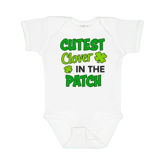 Inktastic Cutest Clover in the Patch with Four Leaf Clovers Boys or Girls Baby Bodysuit