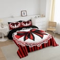 thumbnail image 3 of Erosebridal Lace Bow Comforter Sets Full Size, Romantic Bowknot Comforters & Duvets, Geometric Striped Decor, Microfiber 3-Piece, 3 of 7