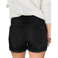 thumbnail image 5 of ONLYSHE Front 4 Zipper Jean Shorts Juniors Denim High Waisted Light Blue L, 5 of 5