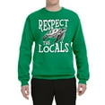 thumbnail image 2 of Wild Bobby Respect The Locals Save Our Oceans Turtle Animal Lover Unisex Crewneck Graphic Sweatshirt, Kelly, Medium, 2 of 6
