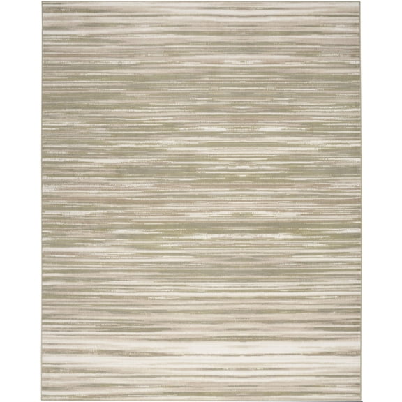 Nourison Jubilant Modern Green Ivory 7'10" x 9'10" Area Rug (8x10)