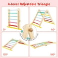 thumbnail image 4 of OLAKIDS Pikler Triangle Set 7 in 1 Climbing Toys for Toddlers Foldable Baby Wood Montessori Jungle Gym with Angle Adjustable Ladder Seesaw Ramp Indoor Playground, 4 of 9