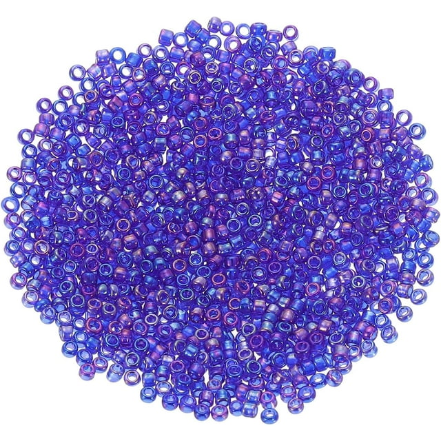 Czcpp-20 00 Pcs Perles de Rocaille en Verre en Vrac, Perles de Rocaille en Verre 1.5mm, Mini Perles d'Espacement pour Boucles d'Oreilles, Colliers, Bracelets, Fabrication de Bijoux, Bleu Foncé