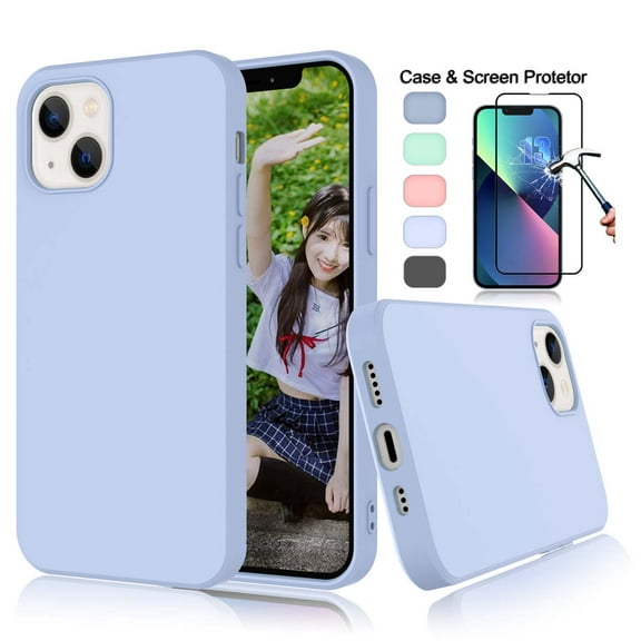 iPhone 13 Case Screen Protector, iPhone 13 Cases Sturdy, Tekcoo iPhone 13 6.1 " Bumper Case Shock Absorbing Hard Hybrid Slim Thin Cute Cover [Scratch Proof]