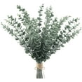 thumbnail image 1 of 20 hojas artificiales de eucalipto, tallos, decoración de vegetación sintética, ramas de plantas falsas, toque real para arreglos florales, jarrones, ramos de boda, centro de mesa (15 pulgadas de alto) Zhivalor CZJP-HY120, 1 of 7