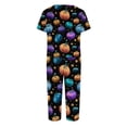 thumbnail image 5 of Halloween Pajama Sets for Women 2 Pieces Pajamas Funny Pumpkins Print Short Sleeve Tops and Capri Sets Halloween PJs Sleepwears, 5 of 6