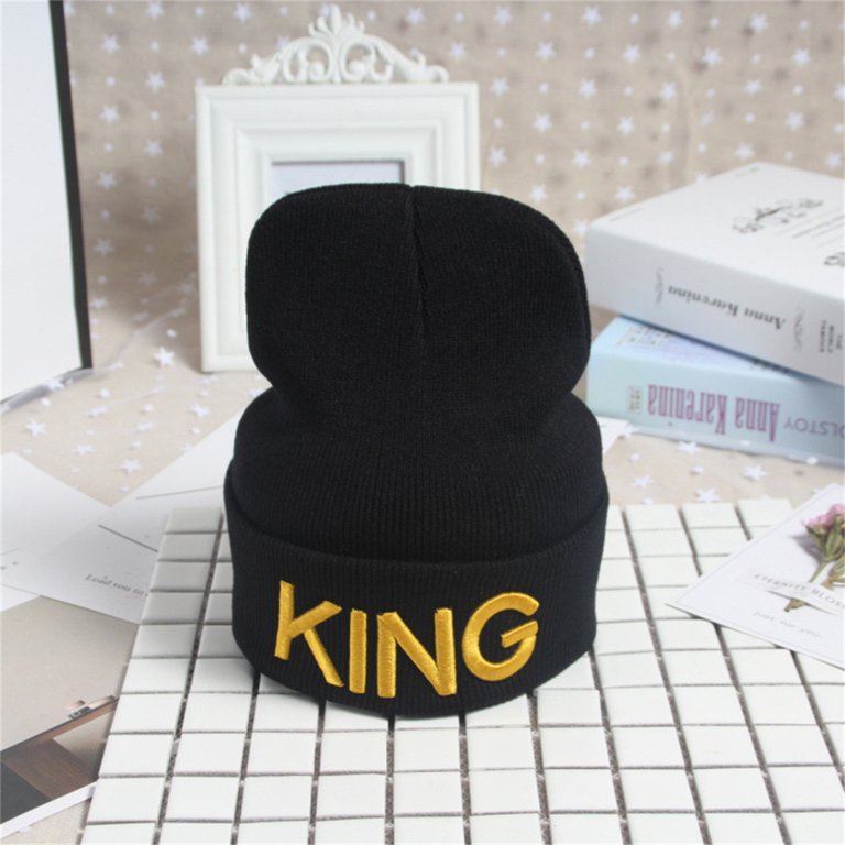 YUUZONE Ski Beanie Hat King Queen Hat For Couples Knit Hat Couple