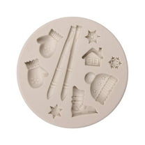 Gymnture Christmas Silicone Mold Xmas DIY Cake Tray Snowflake Santa Claus Hat Glove Tool