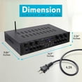 thumbnail image 3 of Pyle Sistema amplificador de audio inalámbrico para el hogar, amplificador receptor estéreo de sonido compatible con Bluetooth, 6 canales, 600 vatios de potencia, conector para auriculares LCD digital, 3 of 5