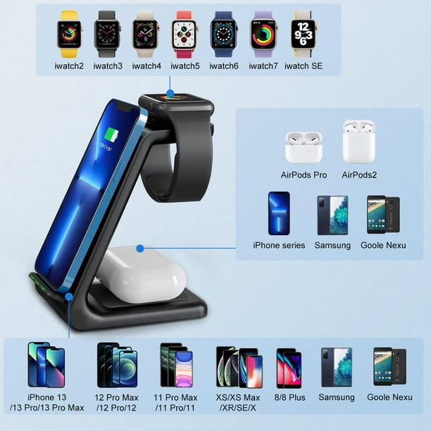 Wireless Charging Stand GEEKERA 3 in 1 Wireless Charger Dock