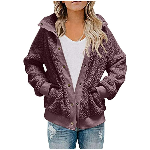 Neewe Women's 2025 Coat Winter Coat for Warmth Button down Warm Jacket