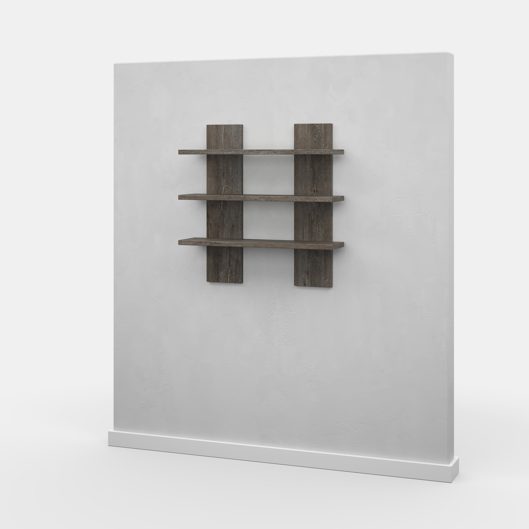 Ada Home Decor Furniture 19.7" 3 Tier Wenge Waco Modern Wall Shelf