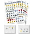 thumbnail image 1 of 400 Pcs Light Switch Sticker Labels 22 Designs Multi-Coloured Transparent Switch ID Stickers Black Switchboard Label Decals for Home Kitchen Bathroom Office School, 1 of 9