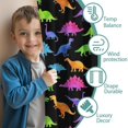 thumbnail image 3 of Black Colorful Dinosaurs Pattern Insulated Teens Curtains Set Of 2, Bedroom Essentials, Toddler Room Decor 42"x54", 3 of 5