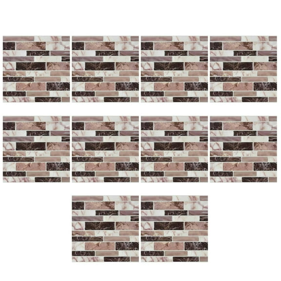 PDNRPSP 10-Sheets Peel and Stick Backsplash Tiles Sticker, 4 x 4" Self Adhesive Wall Tiles Stickers for Kitchen Island Bathroom Laundry Room (F)
