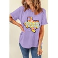 thumbnail image 5 of Women's Wisteria Texas Flower Print Crew Neck Graphic T-Shirt | [ZhiHiMeRi] | (US 20-22)2XL, 5 of 6
