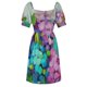 thumbnail image 5 of Hortensias azules y lavanda en un jarrón de cristal Vestido de manga corta Vestido de verano de moda para mujer vestidos largos coreanos para mujer, 5 of 6