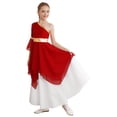 thumbnail image 4 of inhzoy Child Asymmetrical Praise Dance Tunic for Girls,Sizes 6-16 Red 12, 4 of 9
