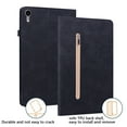 thumbnail image 7 of Decase for ipad 56/pro 9.7 inch 2016/2017/2018 Sleepable Pure Color Zipper Wallet Card Slot Pen Slot ipad Case, Soft TPU Back Shock Resistant Drop ipad Case for iPad 6th Generation, Black, 7 of 7