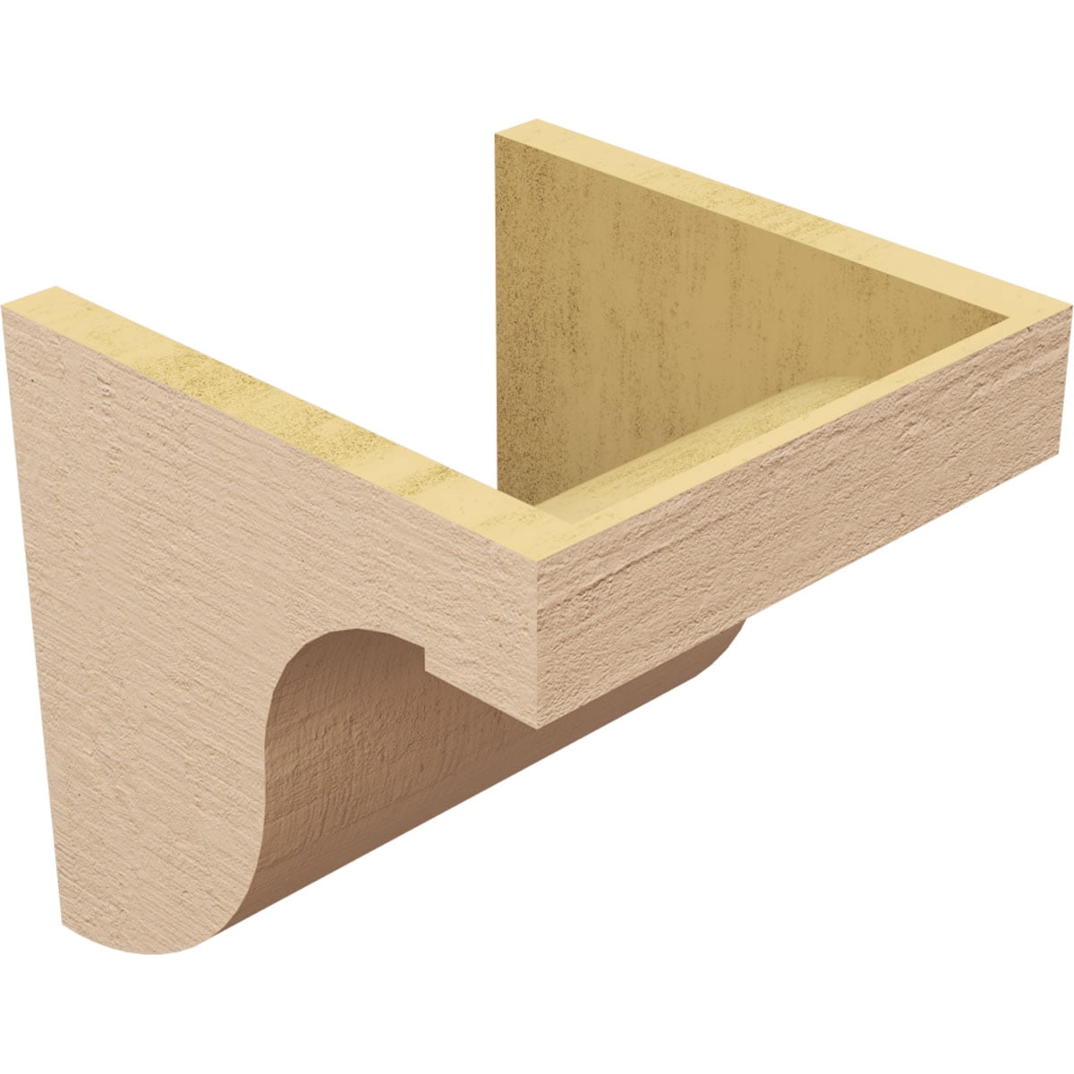 11"W x 11"D x 11"H Wide Del Monte Rough Cedar Woodgrain TimberThane Corbel, Primed Tan