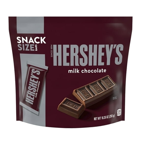 Hershey's Milk Chocolate Snack Size Candy, Bag 10.35 oz - 2 pack