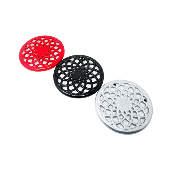 Juego De Salvamanteles Decorativos De Metal De Hierro Fundido De Trademark Innovations (Juego De 3 Negro/Rojo/Plata)