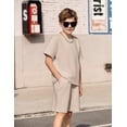 thumbnail image 4 of Arshiner Boys Drop Shoulder T-Shirt & Drawstring Waist Shorts Set Casual Summer Clothes, 4 of 6