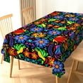 thumbnail image 2 of Mexican Cinco de Mayo Tablecloth Mexico Let''s Fiesta Party Decoration Dia De Los Muertos Floral Home Kitchen Dining Room Decor-60×84inches, 2 of 5