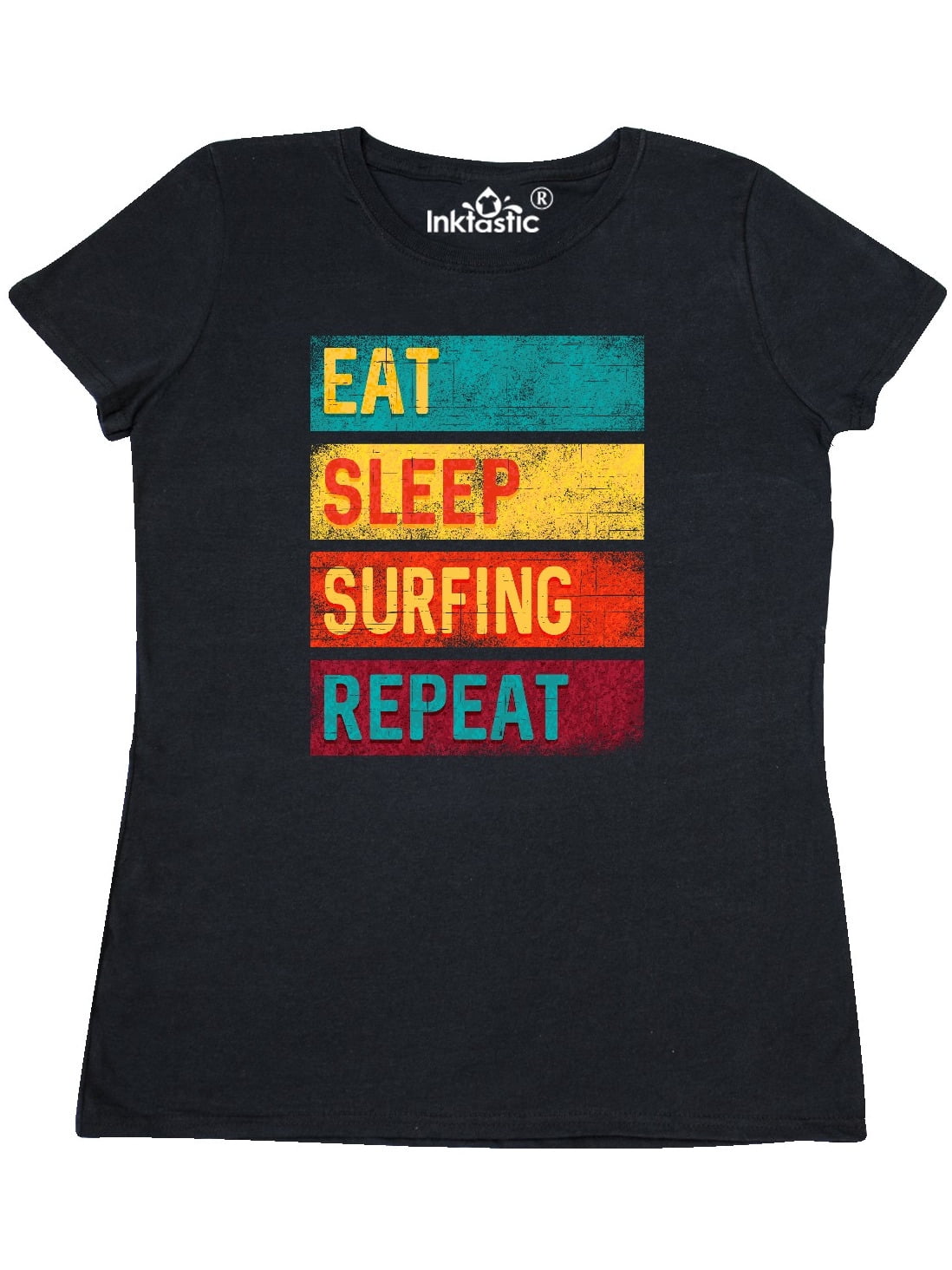 Eat Sleep Surf Black Adult T-Shirt 