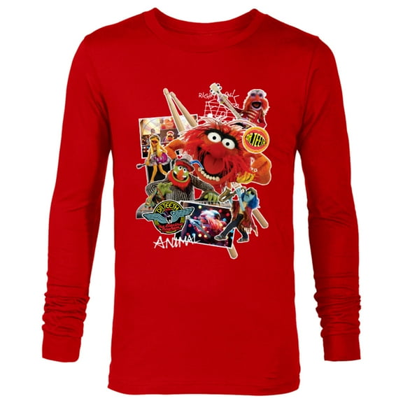 Disney Muppets Animal Dr. Teeth and the Electric Mayhem - Long Sleeve T-Shirt for Men- Customized-New Red