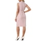 thumbnail image 3 of INSPIRAR CHIC Vestido de Mujer Sin Mangas con Solapa Notch Doble Botonadura con Cinturón Vestidos de Oficina S Rosa, 3 of 6