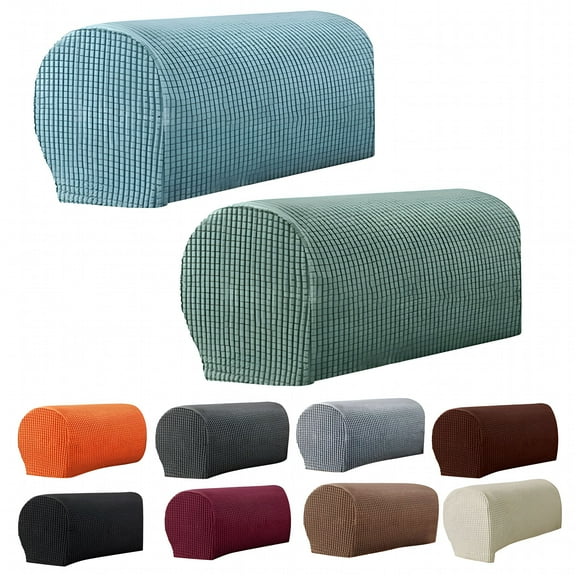 LAMIRO Stretch Armrest Covers Spandex Arm Covers for Chairs Couch Sofa Armchair Slipcovers Dirt-Resistant Thickened Anti-Slip for Recliner Sofa 2Pcs