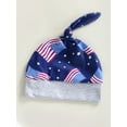 thumbnail image 6 of Sunloudy USA Flag Print Romper Jogger Hat Outfit Set (Newborn Infant), 6 of 10