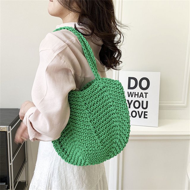 Bolsa De Hombro Bolsa de mano para mujer, Bolsa tipo cubo, Bolsa de mano de verano, Bolsa de mano tejido para playa, Bolsa de mano para mujer (verde) Sywqhk Para Estrenar