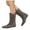 Grey, variant on Hidden Wedge Ankle Boots for Women Wide Calf Suede Pull on Mid Calf Flat Booties Casual Pointed Toe Short Boots