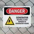 thumbnail image 4 of Generator Neutral Is Not Bonded OSHA Danger Rigid Plastic Sign 14 Inch x 10 Inch - 5 Pack, 4 of 8