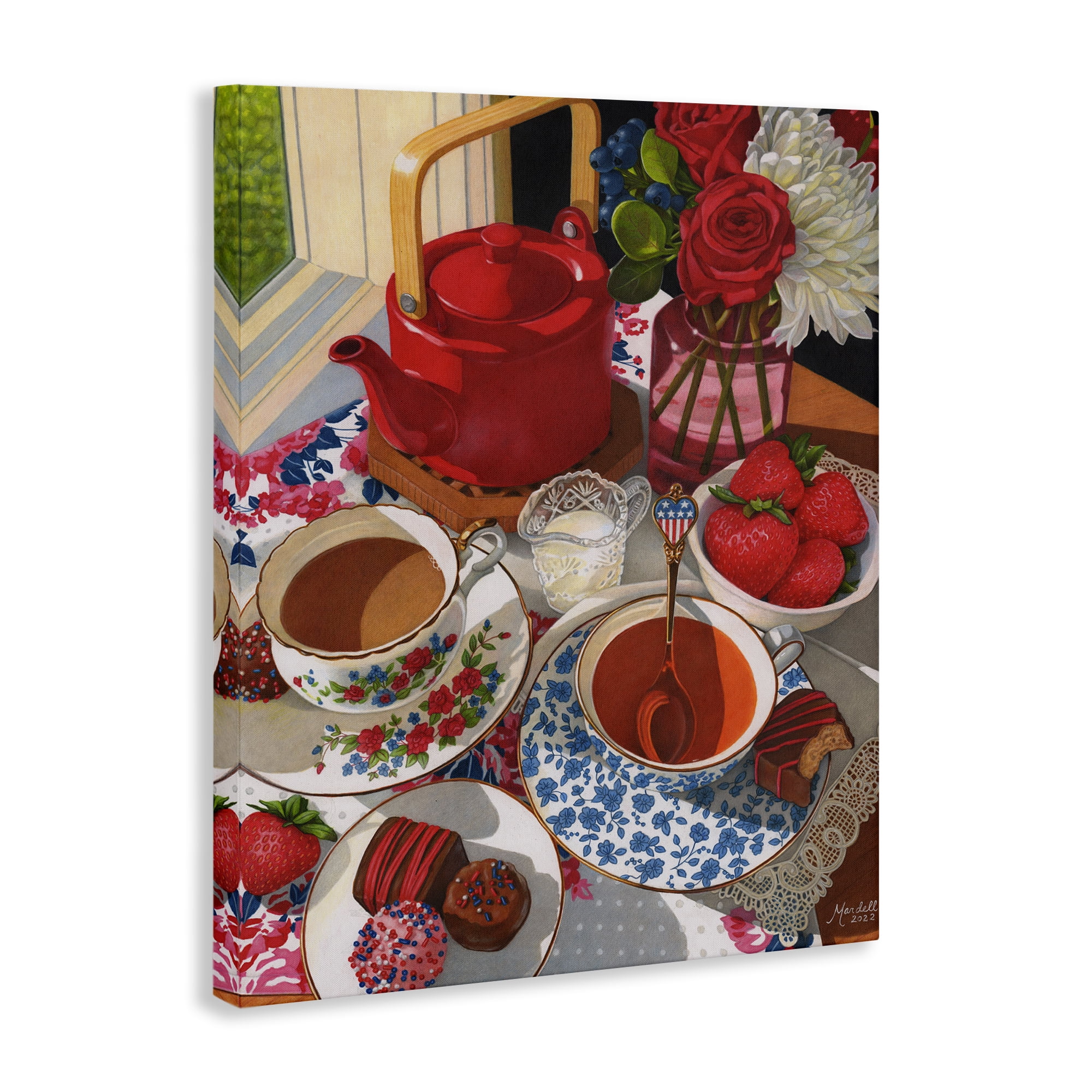 Stupell Industries Patriotic Tea Party Food & Beverage Painting Gallery Wrapped Canvas Art Print Wall Art, 30 x 40