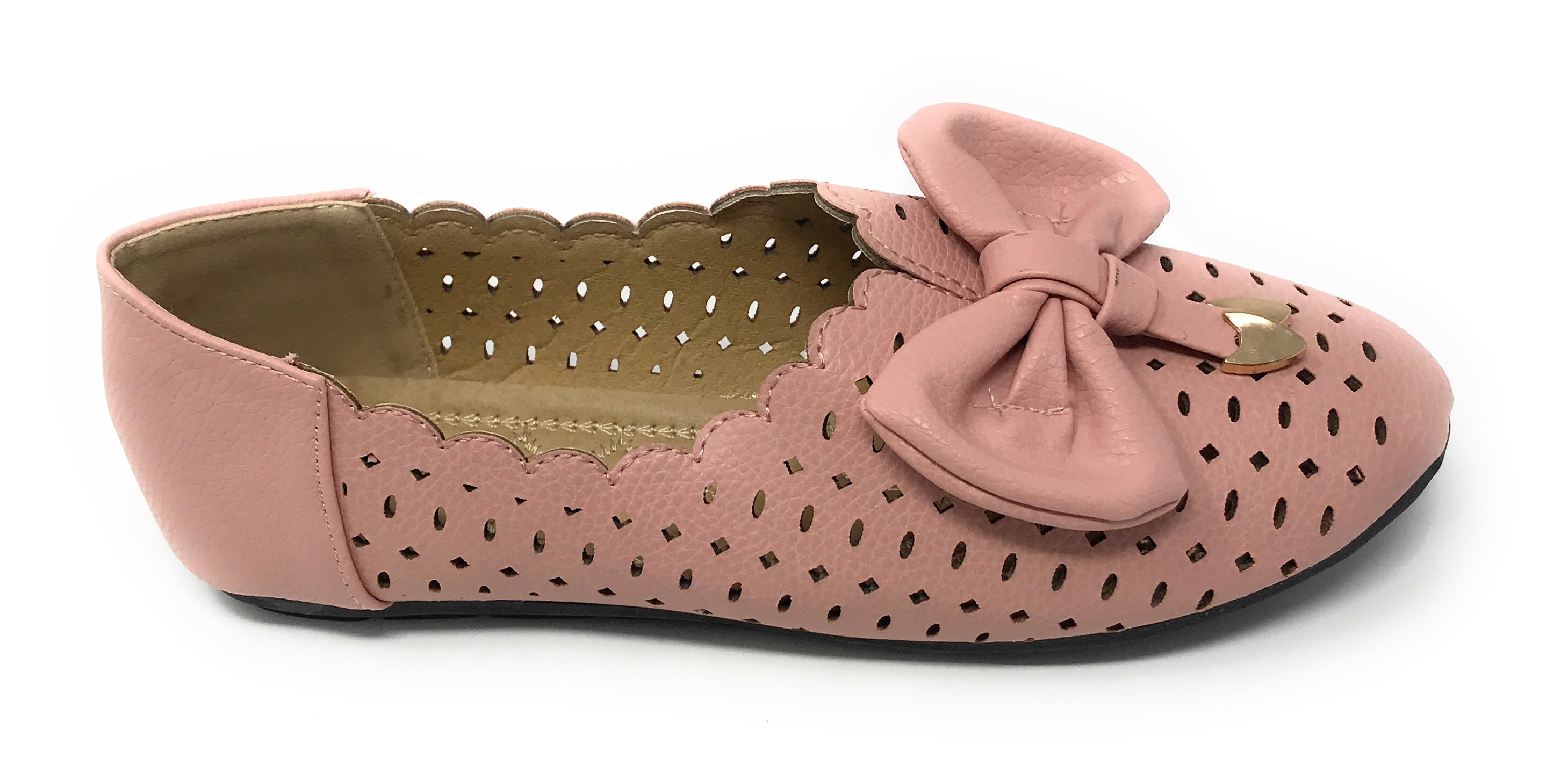 Victoria K Women's Diamond Cut Out With Embossed Bow Ballerina Flats