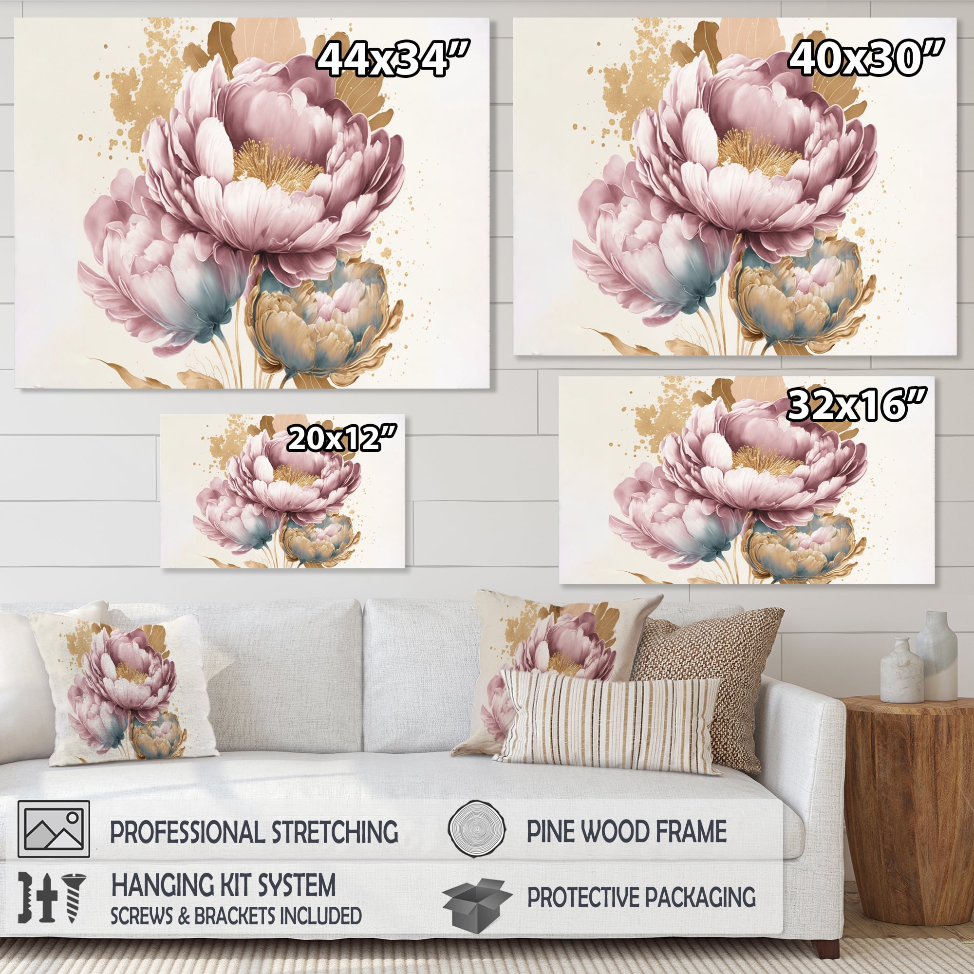 Designart Soft Pink Crocus Bouquet II Canvas Wall Art